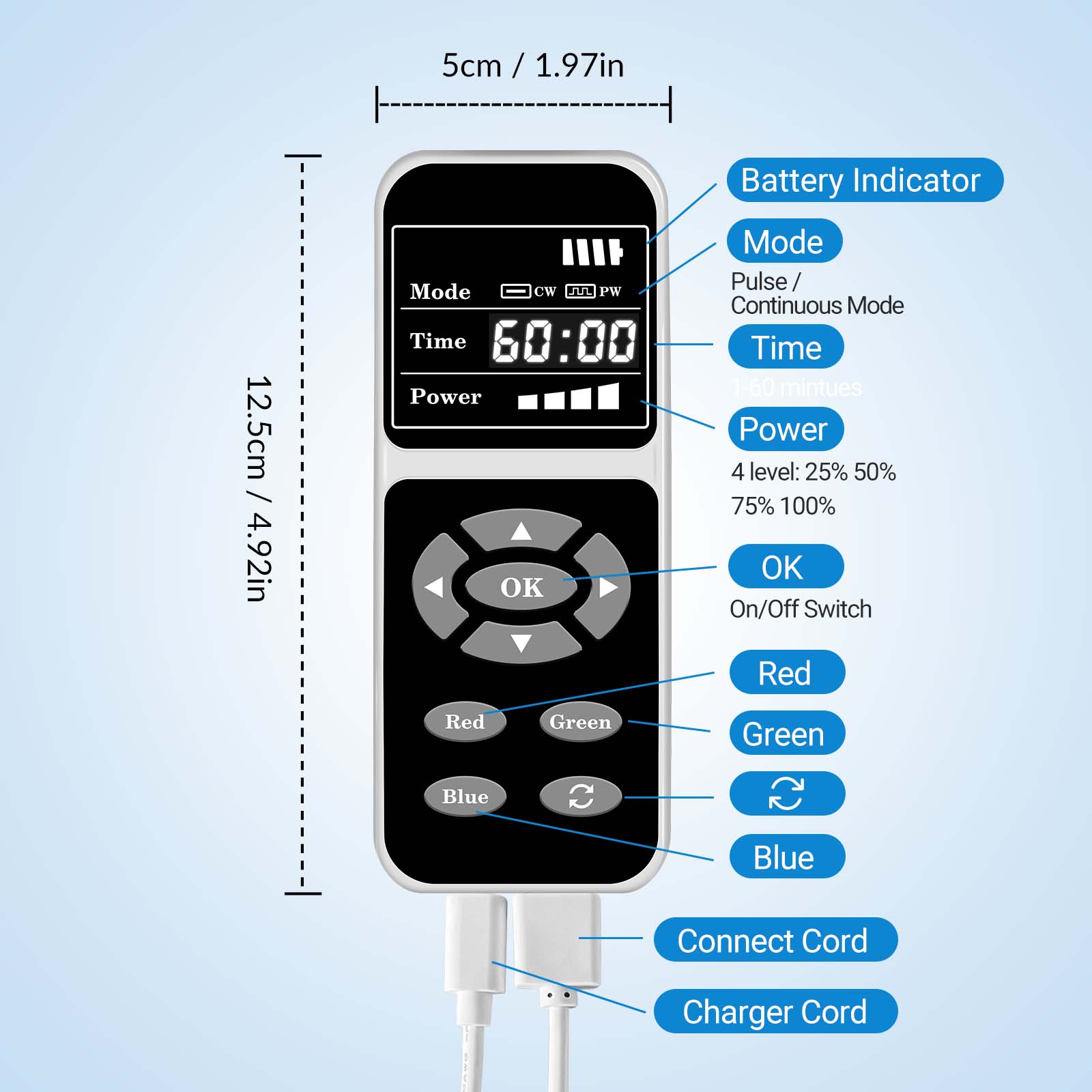 ZJKZ-led light treatment mask nir pulse